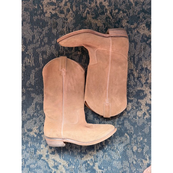 Frye Shoes - Frye Billy Tan Suede Western Cowboy Boots Womens 8.5B 3470020-BGM